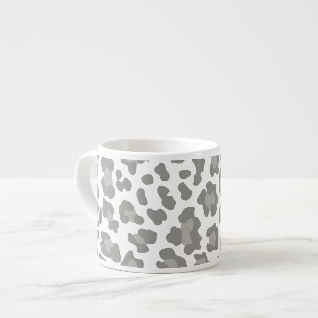 Taza De Espresso Impresión de leopardo blanco y gris (Izquierda)