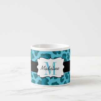 Taza De Espresso Impresión de leopardo sombras de Blue Espresso Mug