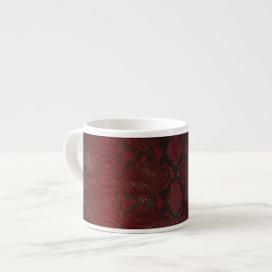 Taza De Espresso Impresión de Python rojo y negro