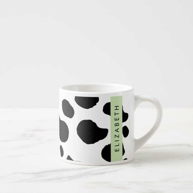 Taza De Espresso Impresión de vaca, Cuadros De Vaca, Blanco Y Negro (Derecha)