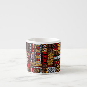 Taza De Espresso Impresión étnica bordada estilo de mosaico