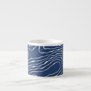 Taza De Espresso Impresión orgánica topográfica de la línea terrest