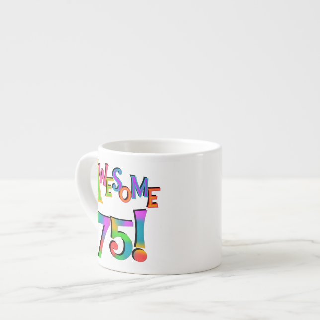 Taza De Espresso Impresionantes camisetas y regalos de 75 cumpleaño (Izquierda)
