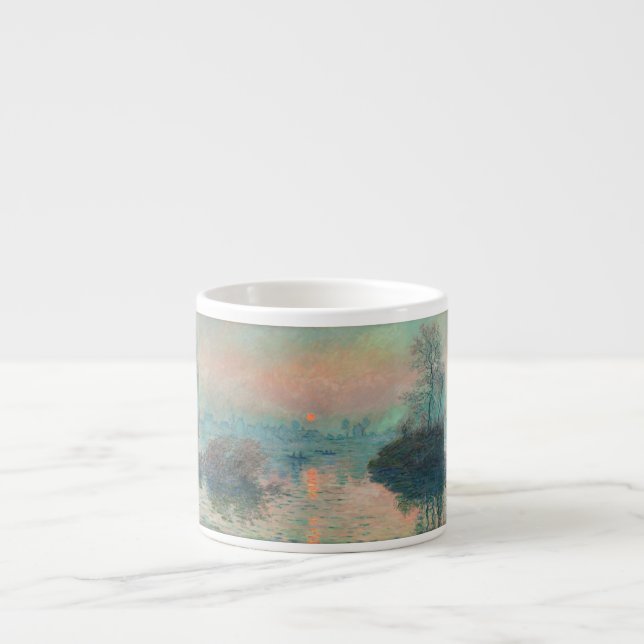 Taza De Espresso Impresionismo de Monet Sunset Seine Bella Artes (Frente)