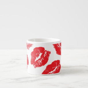 Taza De Espresso Imprint Kiss Red Lips: Vieja sin Marea