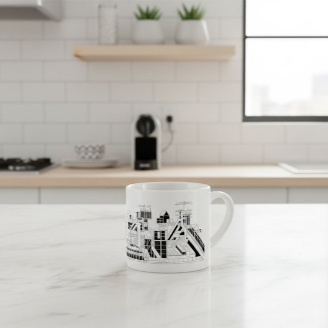 Taza De Espresso Industrial Metallurgical Combine Silhouette  (Subido por el creador)