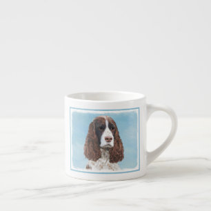 Taza De Espresso Inglés Springer Spaniel Pintura Original Perro Art