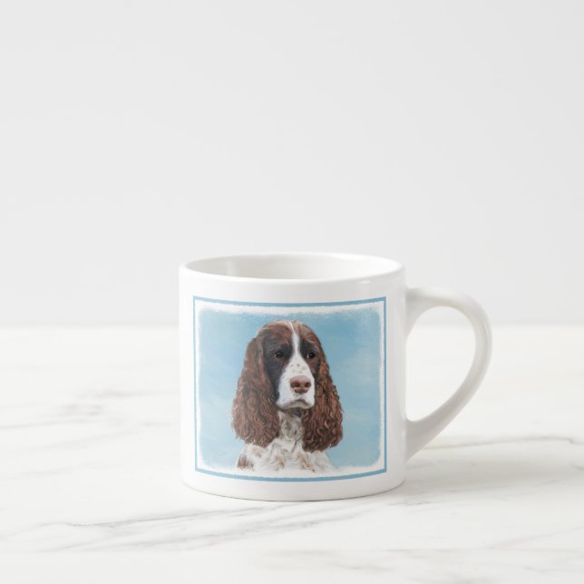Taza De Espresso Inglés Springer Spaniel Pintura Original Perro Art (Derecha)