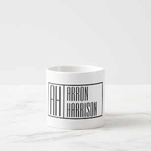 Taza De Espresso Iniciales y logotipo de nombres mínimos modernos