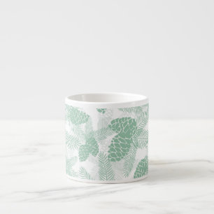 Taza De Espresso Ininterrumpido invierno Navidad piñas verdes árbol