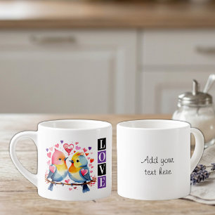 Taza De Espresso Inseparables texto personalizado morado