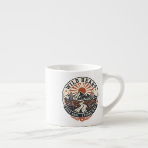 Taza De Espresso Insígnia de aventura en la montaña del desierto vi