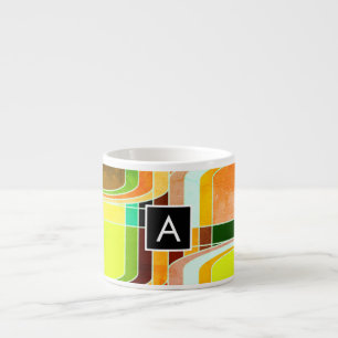 Taza De Espresso Inspirado en el funky retro colorido