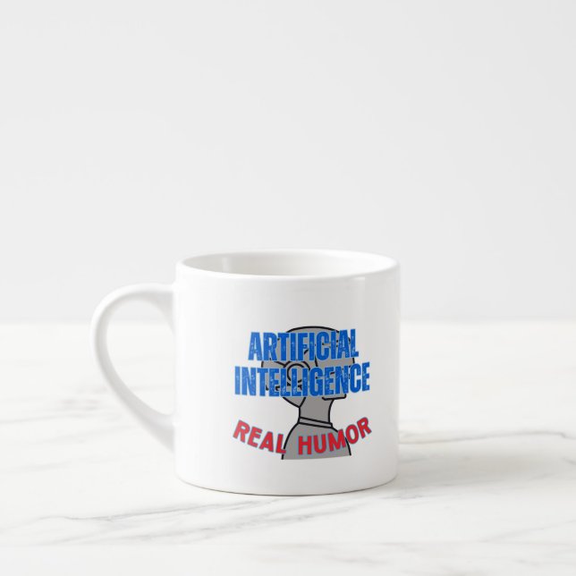 Taza De Espresso Inteligencia artificial, humor real.w White BG (Izquierda)