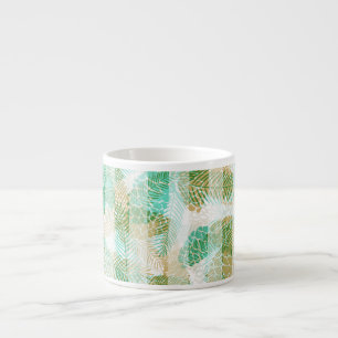 Taza De Espresso Invierno perfecto Navidad verde beige piñas t
