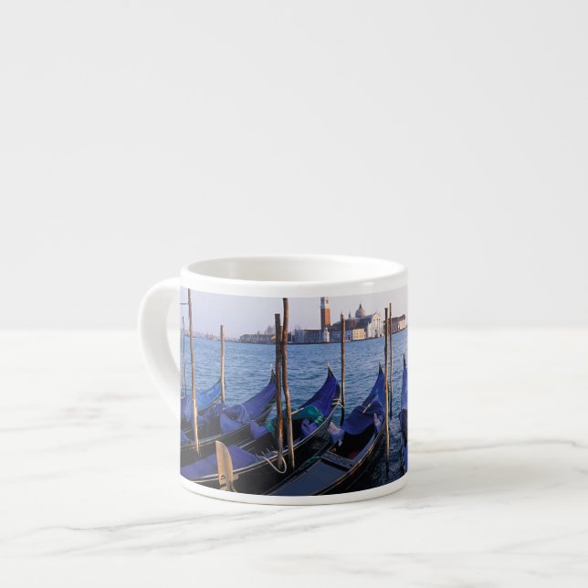 Taza De Espresso Italia, Veneto, Venecia, Fila de Góndolas y San (Izquierda)