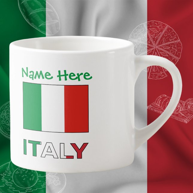 Taza De Espresso Italia y la bandera italiana: Verde personalizado (Subido por el creador)