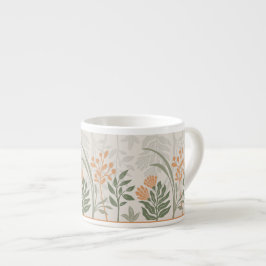 Taza De Espresso Jardín Botánico Folk Mediterráneo Arte