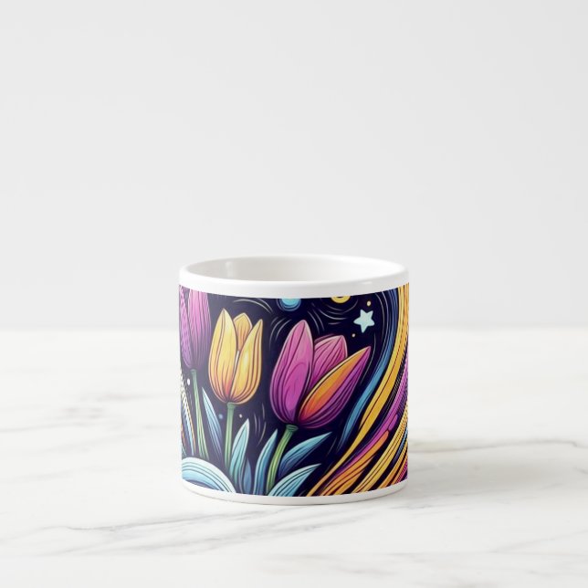 Taza De Espresso Jardín de Estrellas (Frente)