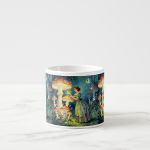 Taza De Espresso Jardín de hongos gigantes luminosos