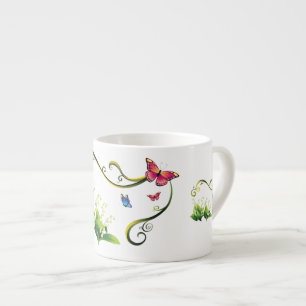 Taza De Espresso Jardín de mariposas