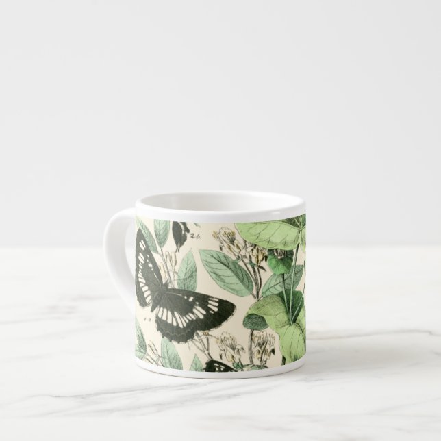 Taza De Espresso Jardín de mariposas y flores (Izquierda)