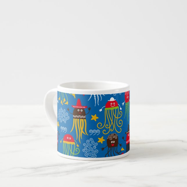 Taza De Espresso Jellyfish and Octopus (Izquierda)