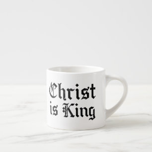 Taza De Espresso Jesucristo es Rey Arte Grunge Gothic Blackletter
