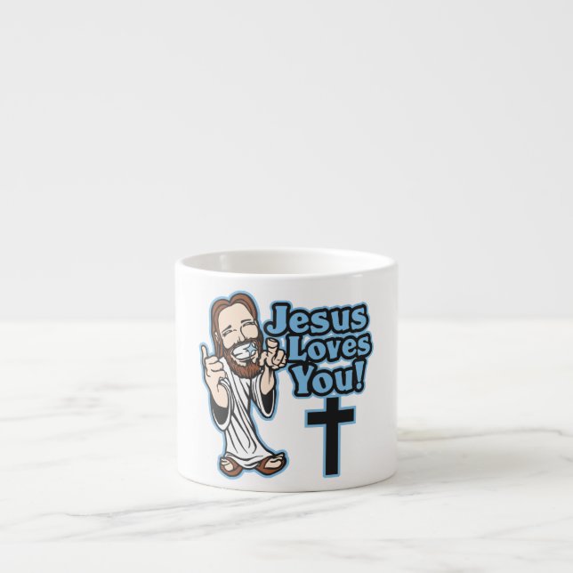 Taza De Espresso Jesús le ama (Frente)