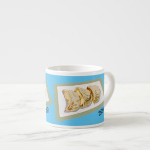 Taza De Espresso Jiaozi / ilustracion personalizado chino de bolas 