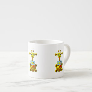 Taza De Espresso Jirafa Linda con Pez Dorado