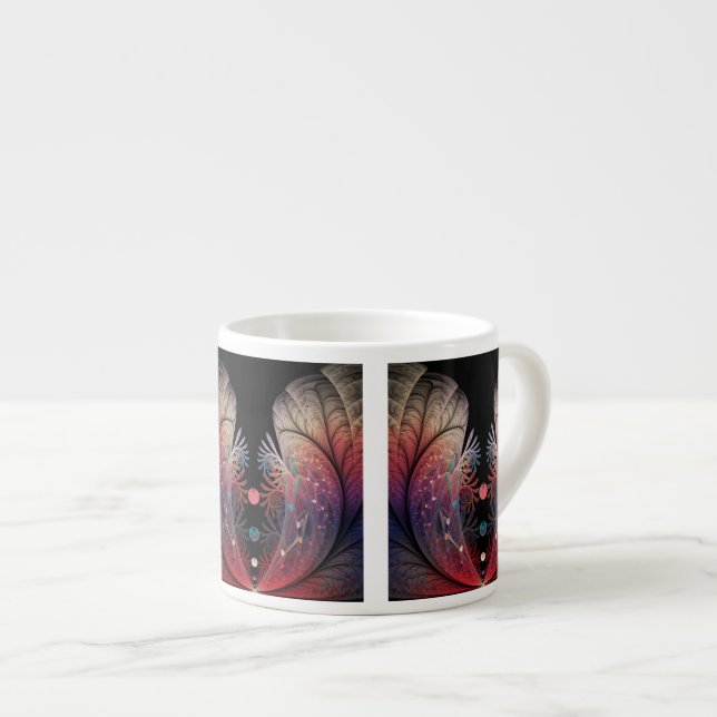 Taza De Espresso Jonglage Resumen arte fractal moderno de fantasía (Derecha)