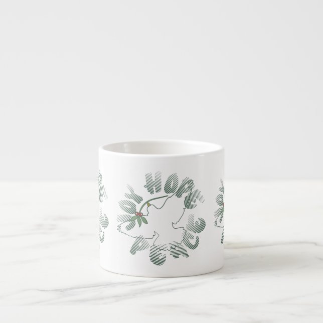 Taza De Espresso Joy Hope Peace Dove Holiday Espresso Mug (Frente)