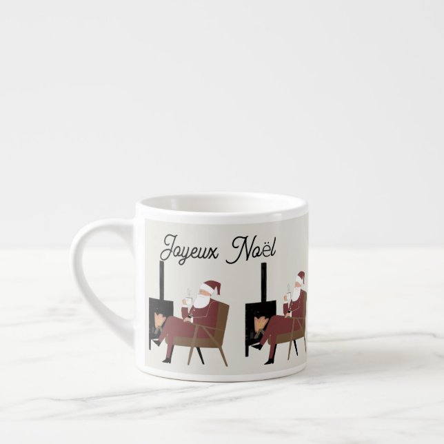 Taza De Espresso Joyeux Noël Tasse Expresso Père Noël Cocooning (Izquierda)