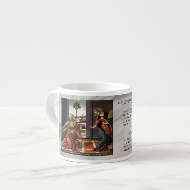 Taza De Espresso Joyful Mysteries of the Rosary #1: Annunciation (Izquierda)
