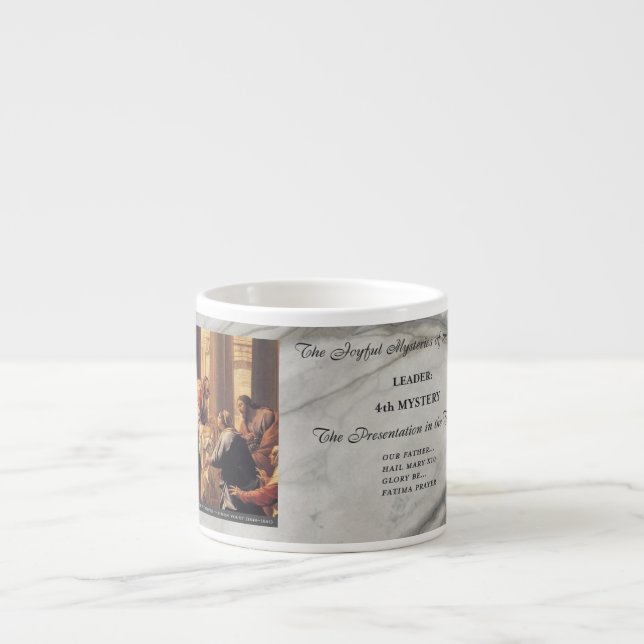 Taza De Espresso Joyful Mysteries of the Rosary #4: Presentation (Frente)