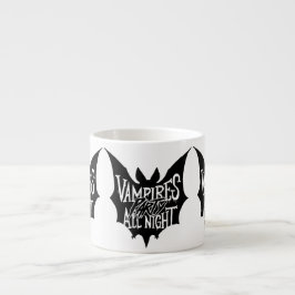 Taza De Espresso Juerga Nocturna: Fiesta de Halloween de los Vampir