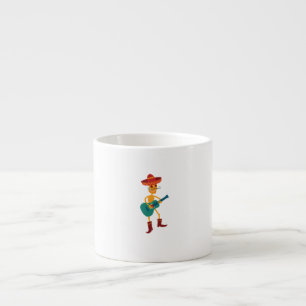 Taza De Espresso Jugador de Guitarra de Esqueleto Festivo