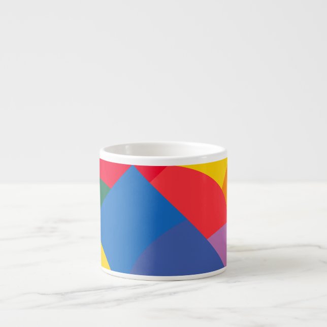 Taza De Espresso Jumbo-Espressotasse, bunte geometrische Flächen (Frente)