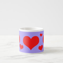 Taza De Espresso Jumbo-Esspresso-Tasse, mit roten Herzen