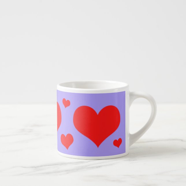 Taza De Espresso Jumbo-Esspresso-Tasse, mit roten Herzen (Derecha)