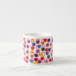 Taza De Espresso Jumbo-Tasse Espressotasse mit Punkten und Herzen