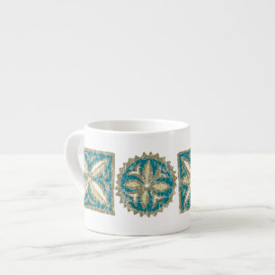 Taza De Espresso Kalakaua Hawaiian Tropical Tapa KL303