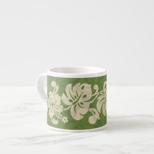 Taza De Espresso Kalakaua Hibisco Hawaiano Borde KL301