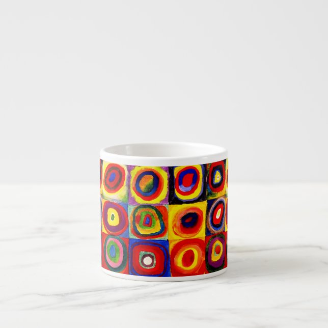 Taza De Espresso Kandinsky Farbstudie Quadrate Squares Círculos Art (Frente)