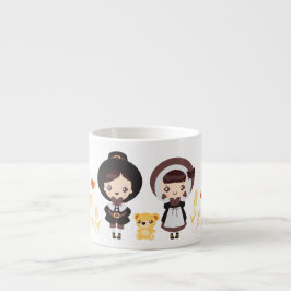 Taza De Espresso Kawaii Clara - acción de gracias
