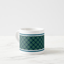 Taza De Espresso Keith Clan Light Blue y Green Ancient Tartán