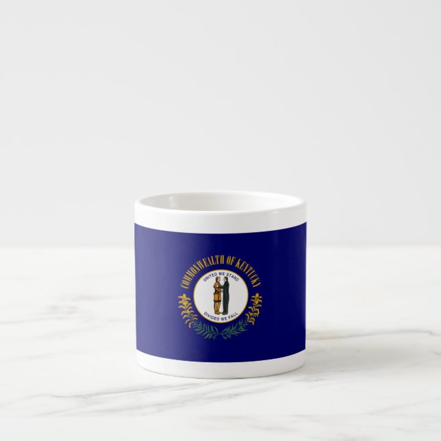 Taza De Espresso Kentucky: Bandera estatal de la Commonwealth de Bl (Frente)