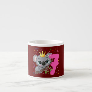 Taza De Espresso Koala Princess 7th Birthday Girl 7 Years Old
