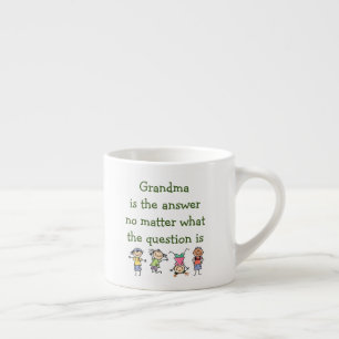 Taza De Espresso La abuela es la respuesta a la cita de los niños d